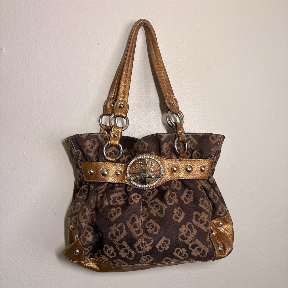 Vintage Y2K Kathy Van Zeeland McBling Crown Shoulder Bag Retro Glam Purse